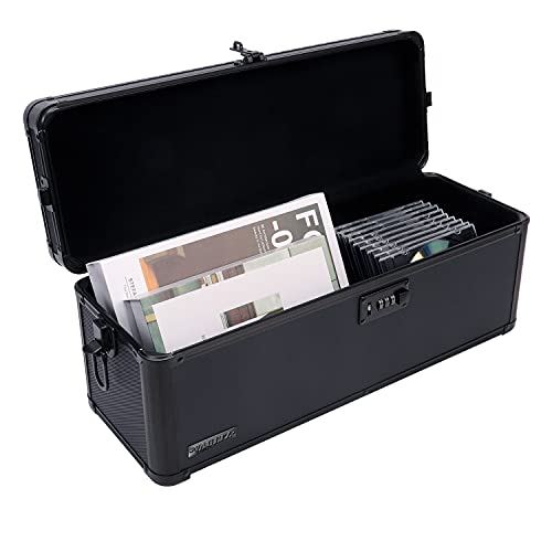 Vaultz Doublewide Combination Lock Box, 7.24 x 19.24 x 6.7 Inches, Tactical Black (VZ06018) - color: Tactical Black, style: Doublewide