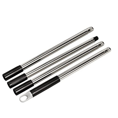 Long Handle 4 Section Stainless Steel Pole Heavy-Duty Push Broom Brush Pole Replacement (4 Section Poles-25mm) - color: 4 Section Stainless Steel Poles-25mm