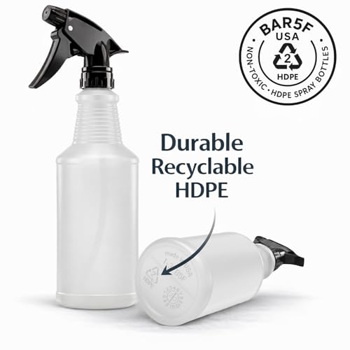 Bar5F 24 oz Empty Spray Bottles, Chemical-Resistant, Made in USA, 3-Pack