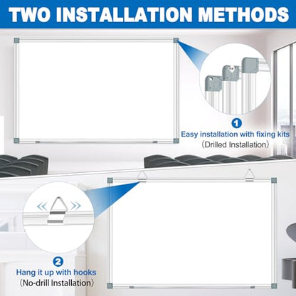 Magnetic White Board Dry Erase Whiteboard for Wall 60"x48" (2pcs) Aluminum Frame Hanging White Boards for Presentation, Teaching, Memo, Display - size: 60"x48"(2pcs)
