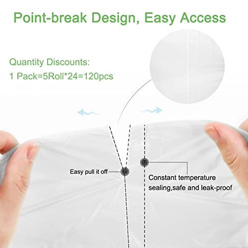 Biodegradable Trash bags 120PCS, Aievrgad 5L/1.2Gallon small Garbage bags/For Countertop Bin. Bin Liner/Trash/rubbish Bags, 100% Recycled,Tough, degradable, Compost Bags for Food/garden-white - style: White 1.3 Gallon