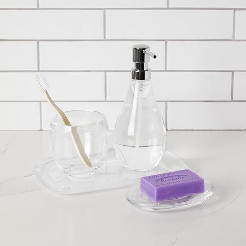 Umbra Droplet Amenity Tray, Molded Acrylic Vanity Organizer, Clear