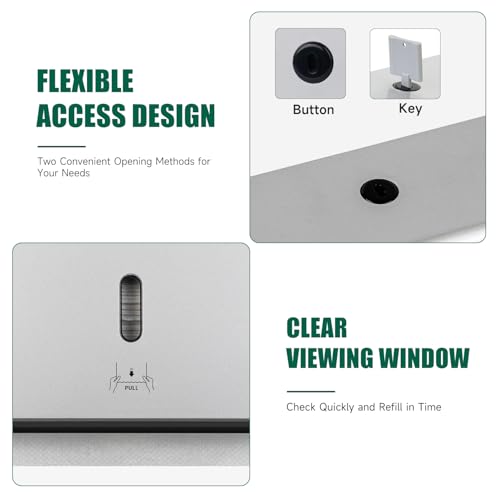 anydry 200-Sheet Paper Towel Dispenser Wall Mount (Folded Size ≤ 10 x 3.1) - color: Modern Silver