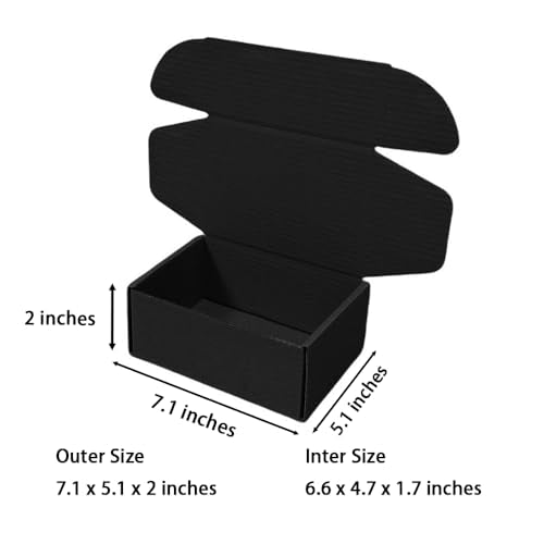 30 Pack 7.1x5.1x2 in Black Shipping Boxes - color: Black, size: 7.1x5.1x2 in