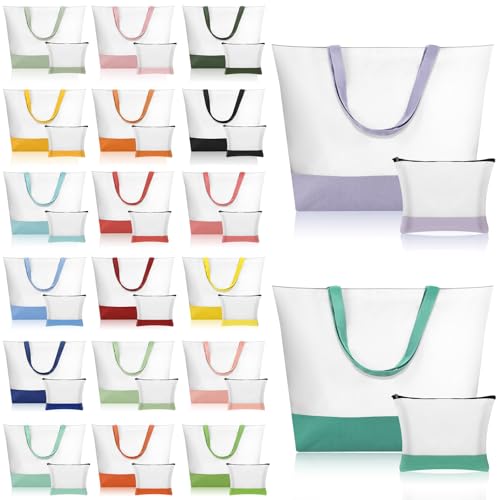 Sanwuta Blank Canvas Tote Bags Makeup Bags, Ultimate Color Bundle, 40 Pcs - color: Ultimate Color Bundle