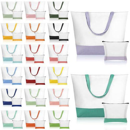 Sanwuta Blank Canvas Tote Bags Makeup Bags, Ultimate Color Bundle, 40 Pcs - color: Ultimate Color Bundle