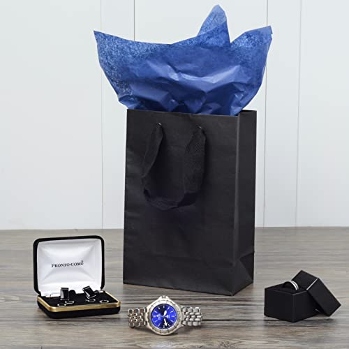Prime Line Packaging Black Paper Gift Bags, 6x3x9 Retail Bags, 50 Pack - size: 1 Count (Pack of 50)