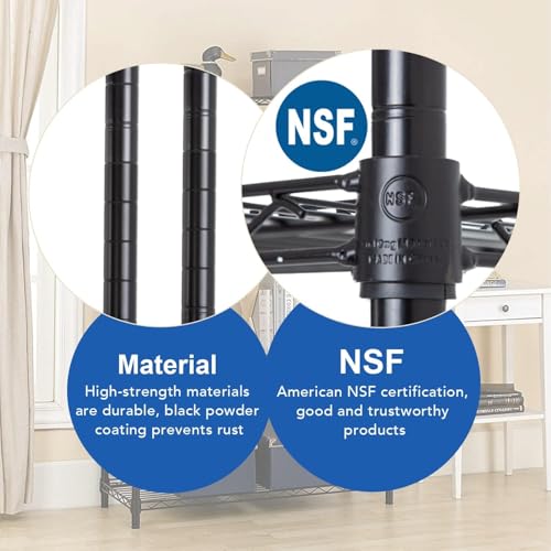 Meet perfect 3-Tier Wire Shelving Unit, 450 lb, 13.2 x 23 x 30.2 in, Black - color: Black, size: 3-Tier, 30.2"H × 13.2"W × 23"D