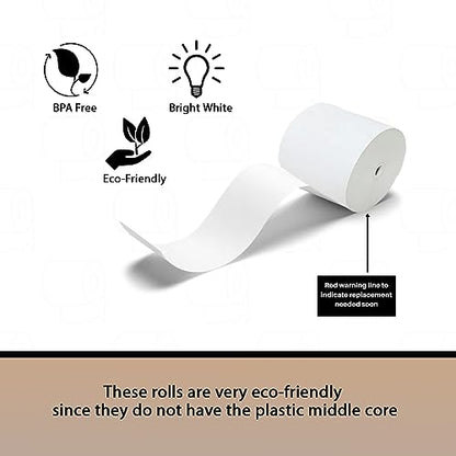 BAM POS Thermal Receipt Paper Rolls 3-1/8"x190' BPA Free (30 Rolls)