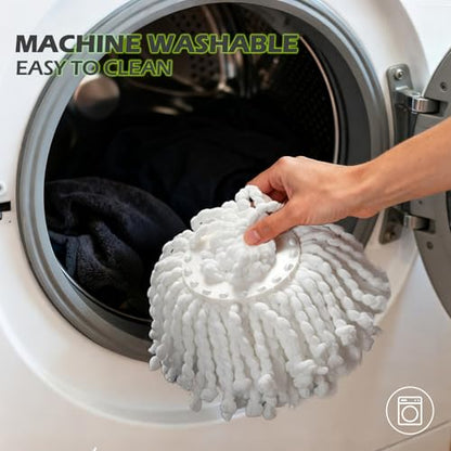 Masthome Compact Spin Mop Bucket System with Pedal Wringer Set - color: Green+dark Grey
