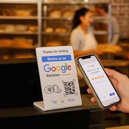 NFC Tap Google Review Stand, White, Large 5.1"x3.5", 1-STAND - color: White, size: 5.1"x3.5" - 1 STAND