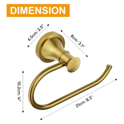 BESy Toilet Paper Holder Wall Mounted Bathroom Tissue Holder Brushed Gold - color: Brushed Gold