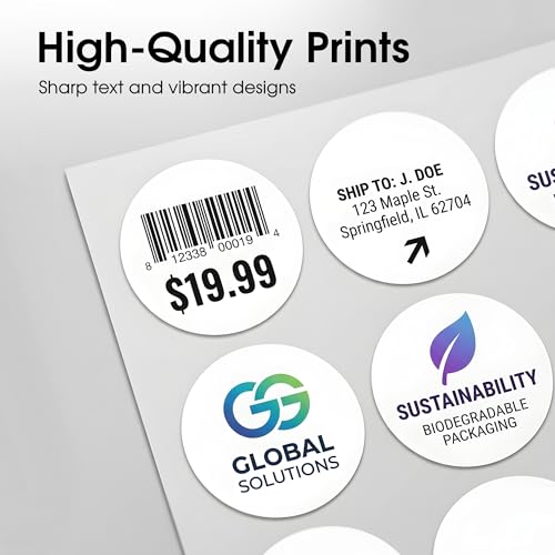 1.5" Circle Labels for Laser & Inkjet, Spartan Industrial Template C003 - size: 1.5" Circle