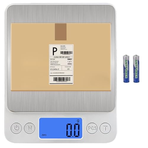 Upgraded Digital Kitchen Food Scale Large Size, Stainless Steel Postal Shipping Scale for Business Packages, 11lb 0.1g Accuracy for Baking Cooking Coffee Soap Making Sourdough Bread Making
