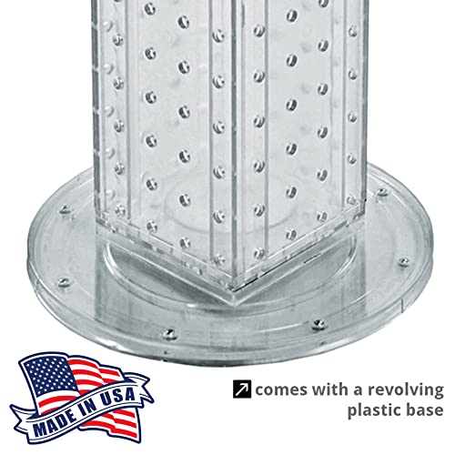 Azar Displays 700220-CLR Pegboard 4-Sided Revolving Counter Display, Clear Translucent Color - color: Clear, style: Pegboard only