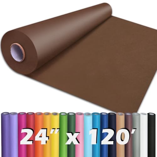 PerkHomy 24" x 1,440" (120') Coffee Kraft Paper Roll for Craft Bulletin Board Paper Art Table Covering Crafting Gift Wrapping Bouquet Packing Parcel 80GSM 55LB (Coffee, 24" x 120') - color: Coffee, size: 24" Width x 120' Length