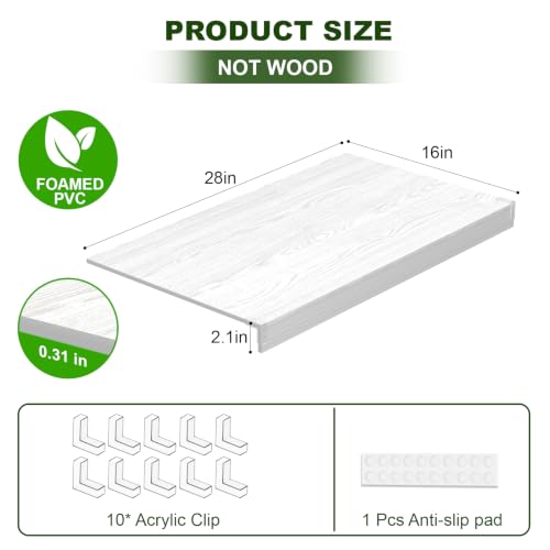 Wire Shelf Cover, PVC Wire Rack Covers for Pantry 28" W X 16" D - color: White, size: 28" W X 16" D
