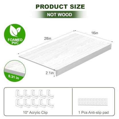 Wire Shelf Cover, PVC Wire Rack Covers for Pantry 28" W X 16" D - color: White, size: 28" W X 16" D