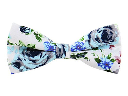 LEVAO Men's Cotton Floral Printing Bow Tie - color: Cb067