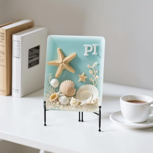 Display Stand for Plate, Foldable Metal Plate Stand for Table, Decorative Easel Holder for Picture Frames, Photos, Wedding Cards, Sign Posters, Cavas, 6-inch Black