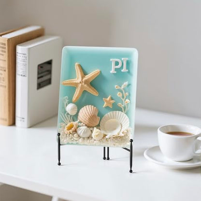 Display Stand for Plate, Foldable Metal Plate Stand for Table, Decorative Easel Holder for Picture Frames, Photos, Wedding Cards, Sign Posters, Cavas, 6-inch Black