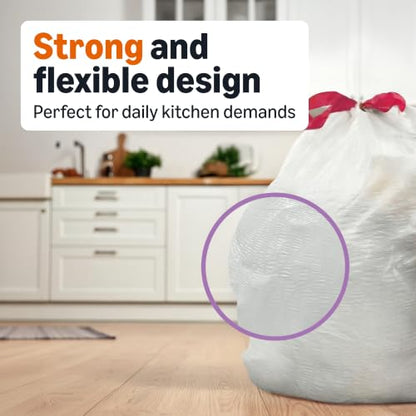 Amazon Basics Extra Strong & Flex Tall Kitchen Drawstring Trash Bags, Citrus Scent, 13 Gallon, 40 Count - size: 40 Count