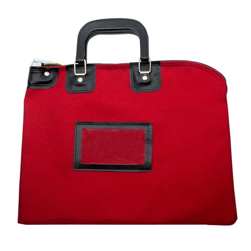 Lockable Fire Resistant Document Bag, Red - color: Red