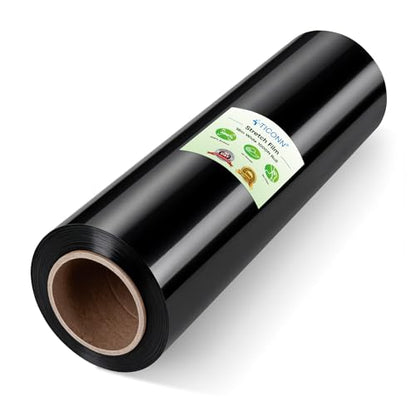 TICONN Stretch Wrap Roll, 18 in x 1000 ft Plastic Wrap for Moving Furniture - style: 18''-1PK Black (No handle)