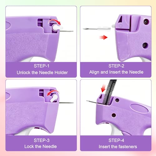Stitch Gun for Clothes, Handheld Quick Clothing Fixer - color: Purple
