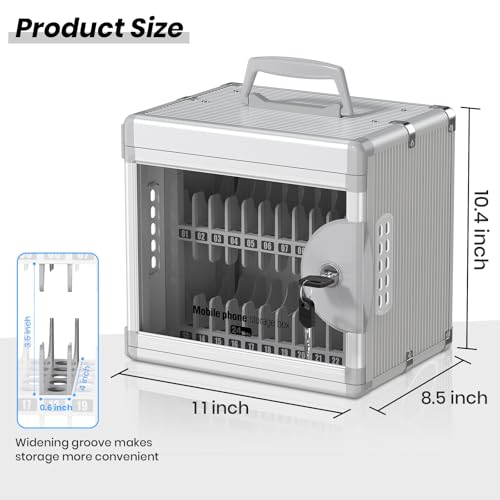 Glosen 24 Slots Cell Phone Locker with Key for Classroom, Phone Storage Box - size: 24slots