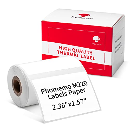 Phomemo 2.35"x 1.57" Thermal Sticker Label 180 Pcs/Roll - size: 2.35 x 1.57 inch