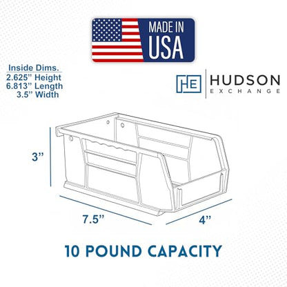 HE HUDSON EXCHANGE 7.5" x 4" x 3" (12 Pack) Plastic Stackable Storage Bin, Red - color: Red, size: 12 Pack