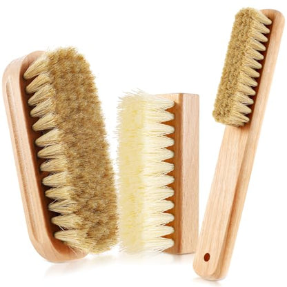 3 Pcs Wood Laundry Stain Brush Stain Remover Brushes with Boar Bristle Small Stain Brush for Clothes for Scrubbing Stains from Furniture Fabric Leather(3 Pcs F) - style: 3 Pcs F