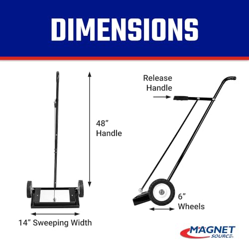 Master Magnetics Magnetic Floor Sweeper with Release - Heavy Duty Push-Type, 14" Sweeping Width, 1 Each, MFSM14RX - style: 14"
