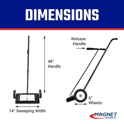 Master Magnetics Magnetic Floor Sweeper with Release - Heavy Duty Push-Type, 14" Sweeping Width, 1 Each, MFSM14RX - style: 14"
