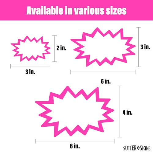 Starburst Signs with Stickers 100pcs | 3x5 inch (Neon) - color: Neon, size: 3x5
