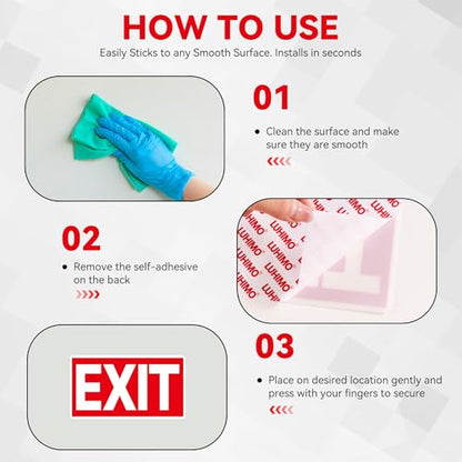 2Pack Exit Signs Sticker,7X4 Inch Self-Adhesive Scratch - color: Exit 494