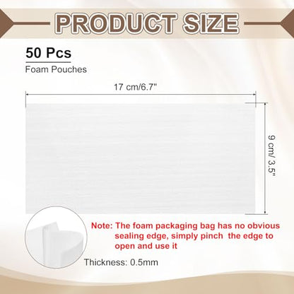 uxcell 50 Pcs Cushion Foam Pouches, 7" x 4" Cushioning Packing Supplies Cushioning Foam Padding Sheets Wraps for Moving and Packaging Dishes, China, Books, Photo Frame - size: 17 x 9 cm/6.7 x 3.5 inches