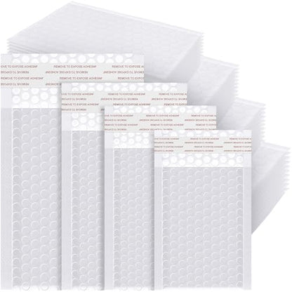 Henoyso 100 Pcs White Bubble Mailer 4 Sizes Self Adhesive Padded Envelopes - color: White