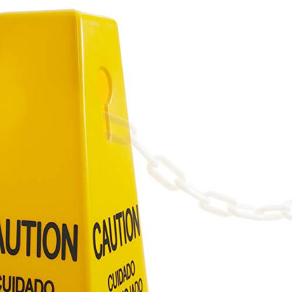 Dryser 3-Pack 26" Caution Wet Floor Cones - Yellow English/Spanish Warnings