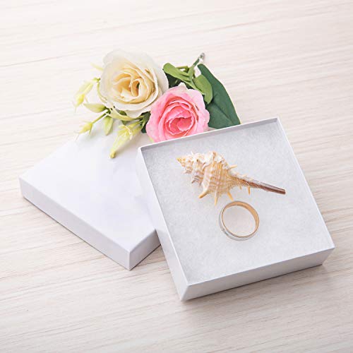 GEFTOL Jewelry Gift Boxes 40 Pack 3.5x3.5x1 Inch Cardboard Jewelry Boxes,Small Gift Boxes for Jewelry Earrings Necklaces Handmade Bangles Bracelets(White) - color: White, size: 3.5x3.5x1 Inch (Pack of 40)