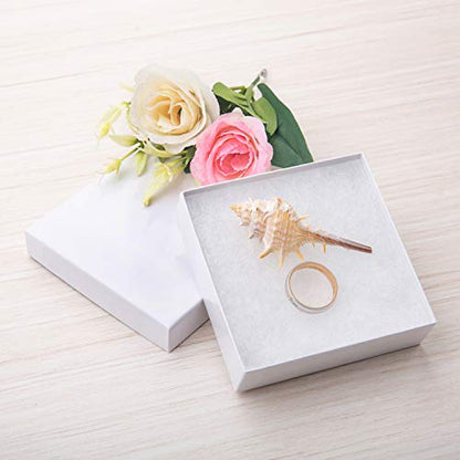 GEFTOL Jewelry Gift Boxes 40 Pack 3.5x3.5x1 Inch Cardboard Jewelry Boxes,Small Gift Boxes for Jewelry Earrings Necklaces Handmade Bangles Bracelets(White) - color: White, size: 3.5x3.5x1 Inch (Pack of 40)