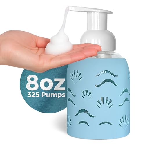 Foaming Glass Hand Soap Dispenser Pump Sea Foam 8oz - color: Sea Foam