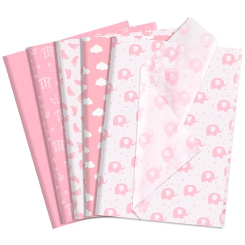 woric 120 Sheets Pink Tissue Paper Bulk 20 x 14 Inch - color: Pink Baby Shower