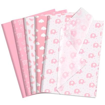 woric 120 Sheets Pink Tissue Paper Bulk 20 x 14 Inch - color: Pink Baby Shower