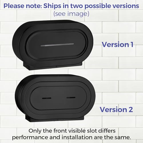 Stardrix Stainless Steel Twin Jumbo Toilet Paper Dispenser Wall Mount, 9" Commercial Double Roll Holder, Industrial Tissue Dispenser with Key Lock, Matte Black - color: Matte Black