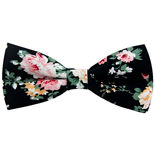 LEVAO Men's Cotton Floral Printing Bow Tie - color: Cb069