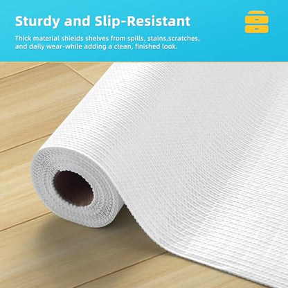 Non Slip Shelf Liner PVC Drawer Liner BPA-Free Waterproof and Washable Kitchen Cabinet Liner Suitable for Shoe Cabinets,Wire Shelving (White and Grey, 12×120inch) - color: White and Grey, size: 12"W x 120"L