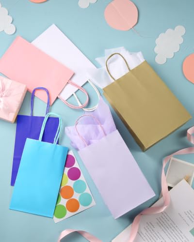 AZOWA Gift Bags Mini Kraft Paper Bags With Handles(Royal Blue, 25 Pcs) - color: Royal Blue, size: X-Small (Pack of 25)