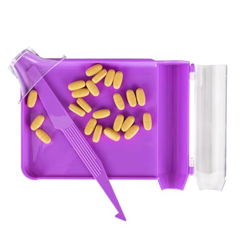 SimCoach Left Hand Pill Counting Tray with Spatula, Purple
